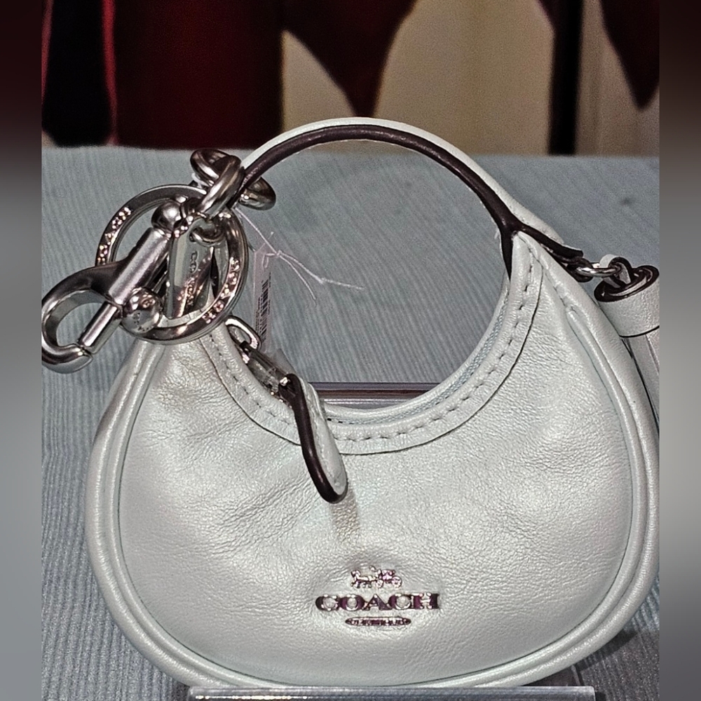 Coach Pink Mini Women's Bag Charm/Keyholder W Star Bling Design NWT - Picture 5 of 9